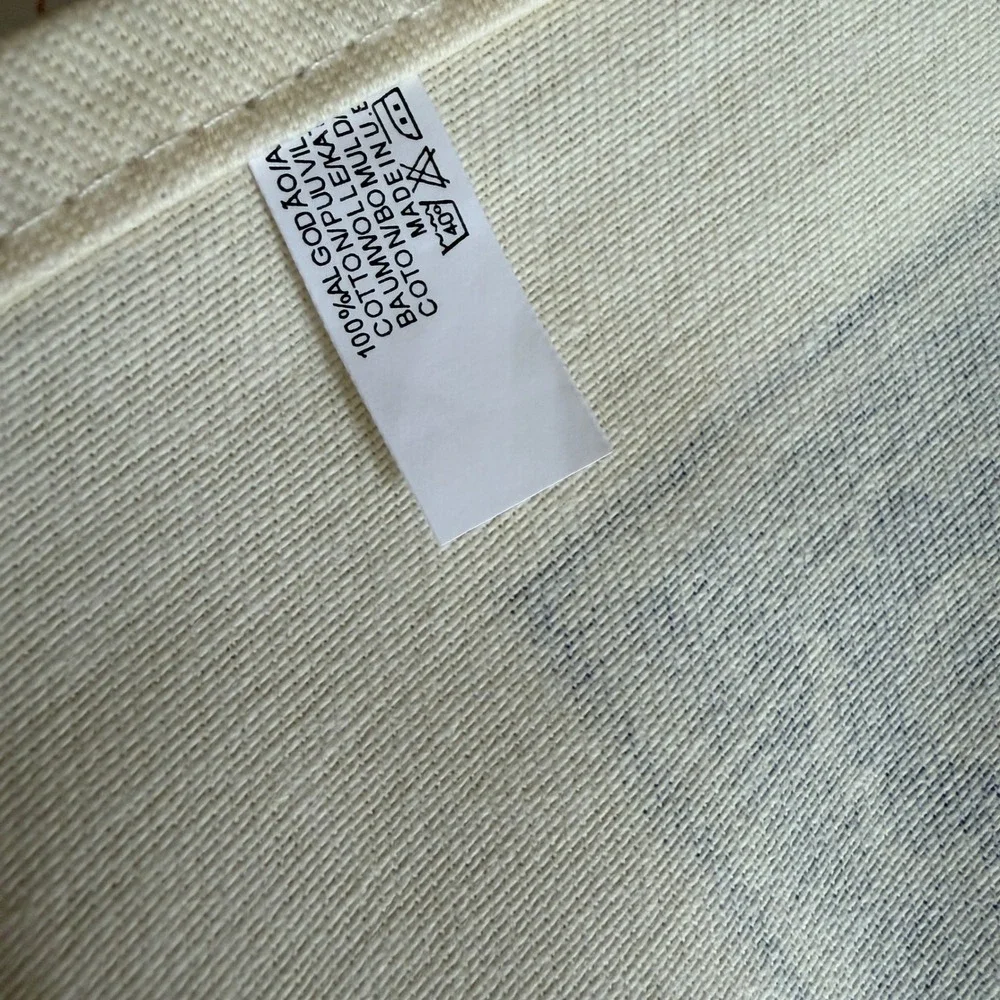 Vintage Blue Cream Cotton Tablecloth Teapot Cherry French Country 38x37